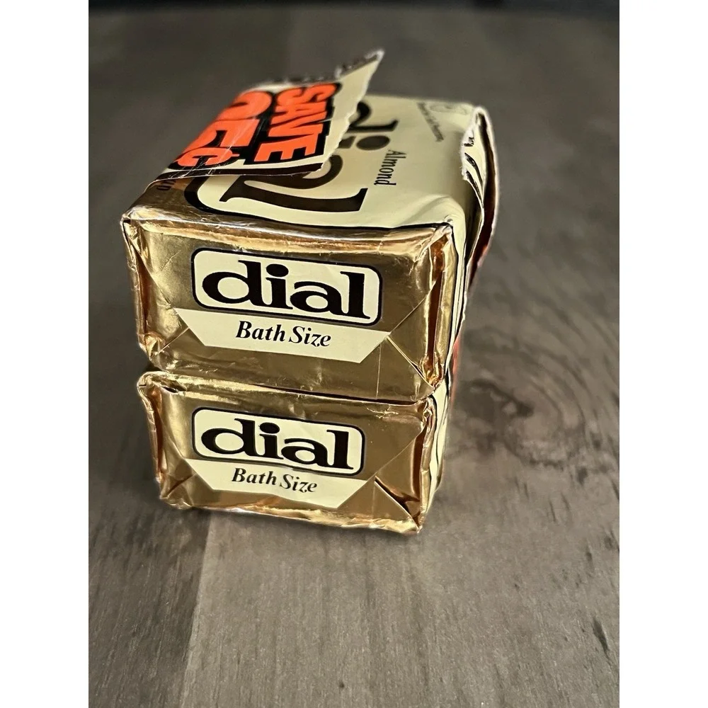 Vintage Gold Dial Bath Size Bar Soap 5 oz New‎ Old Stock NOS Ad Prop 2 Bars